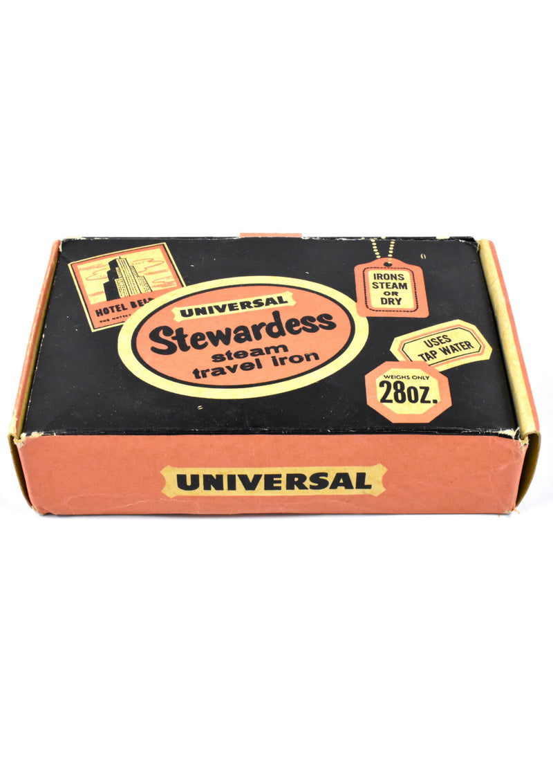 1960's Universal Stewardess Steam Travel Iron with Original Box