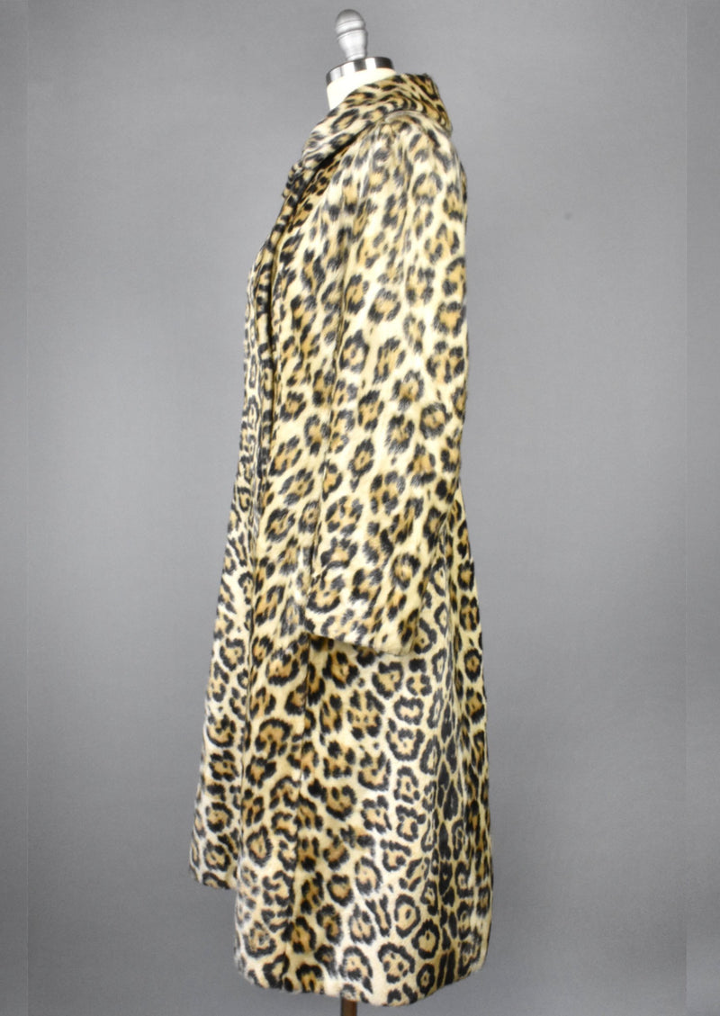 Vintage Leopard Print Faux Fur Coat by Safari
