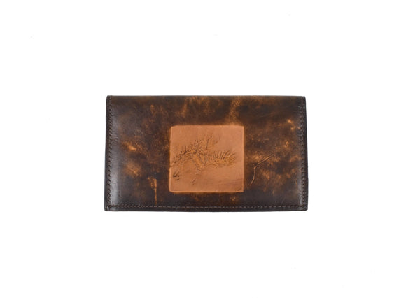 Vintage Leather Checkbook with Flying Mallard