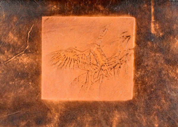 Leather Checkbook with Flying Mallard