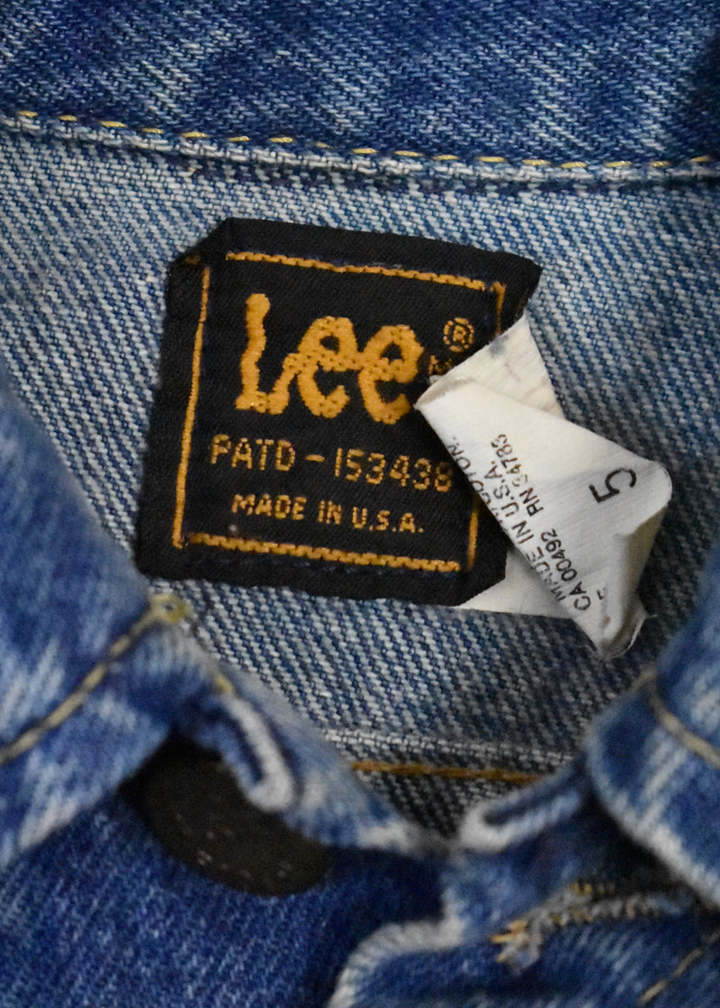 1970's Black Label Lee Kids Denim Jacket