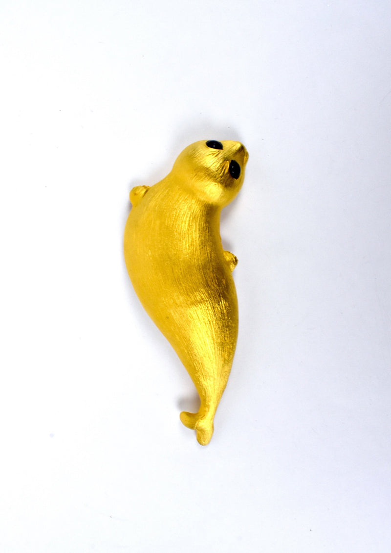Margarita Barrera 24 Karat Gold Seal Cub Belt Buckle