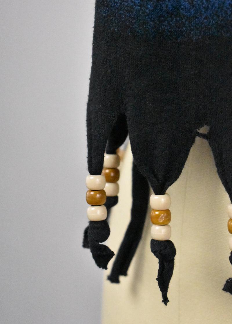 Fox and Moon T-Shirt with Beaded Fringe Detail
