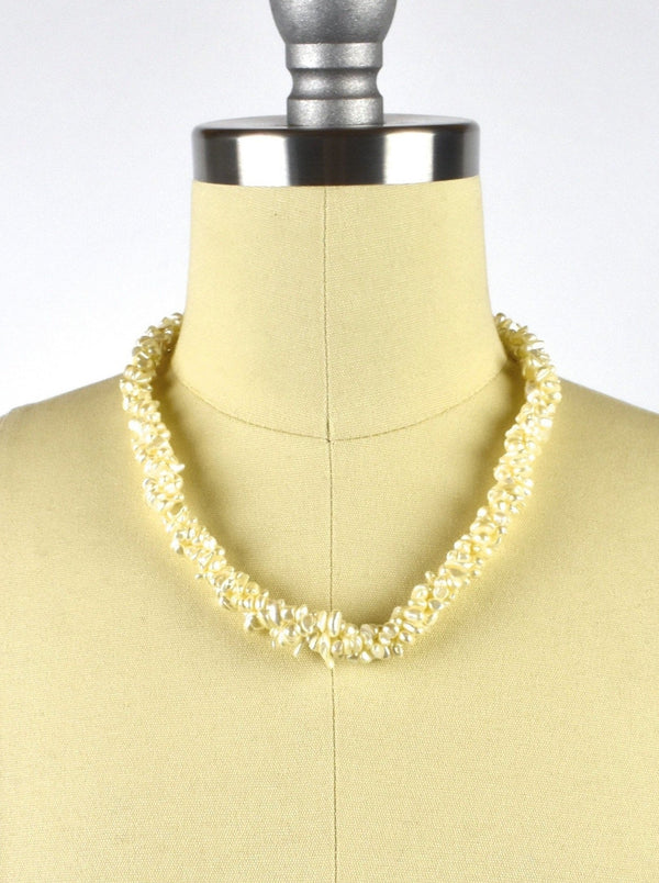 Braided Freshwater Pearl Biwa Multistrand Necklace