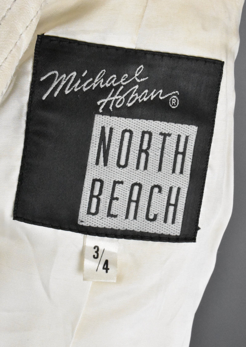 1980's Michael Hoban North Beach Leather Jacket with Gold Tiger