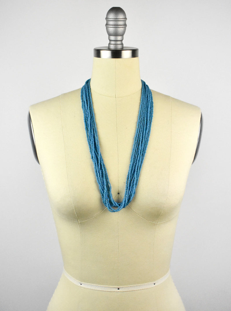 Vintage Multi-strand Seed Bead Turquoise Necklace