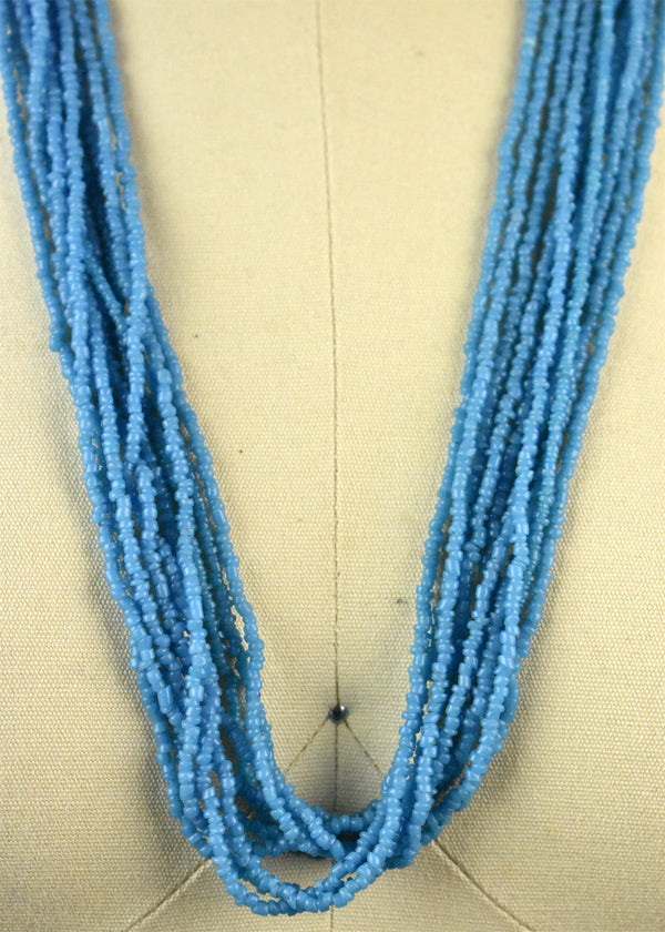 Vintage Multi-strand Seed Bead Turquoise Necklace