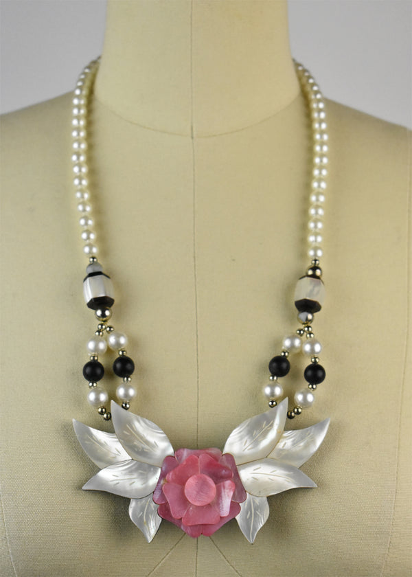 Floral & Foliate Mother of Pearl Necklace