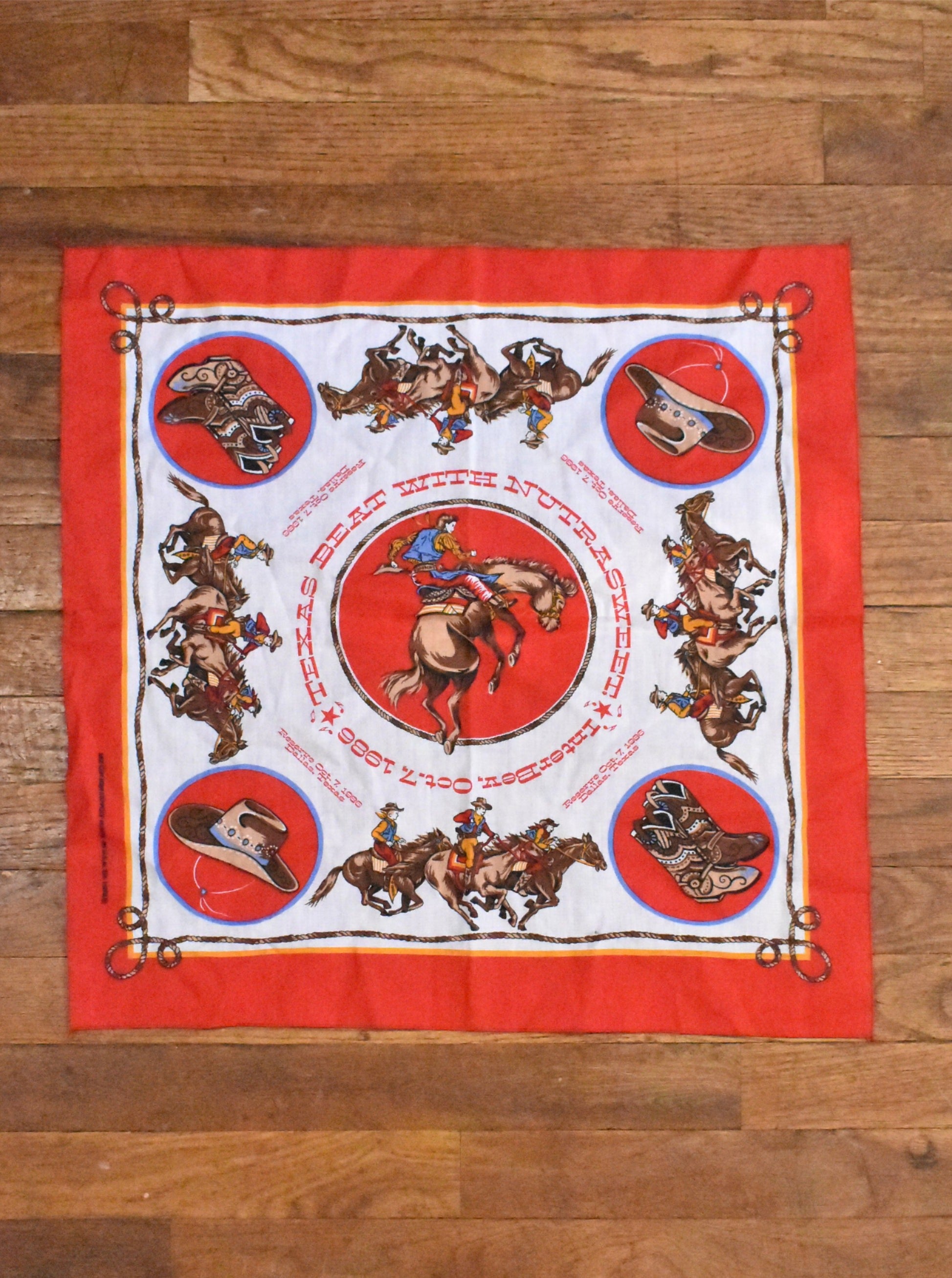 1986 Texas Rodeo Handkerchief – DESERT MOSS VINTAGE