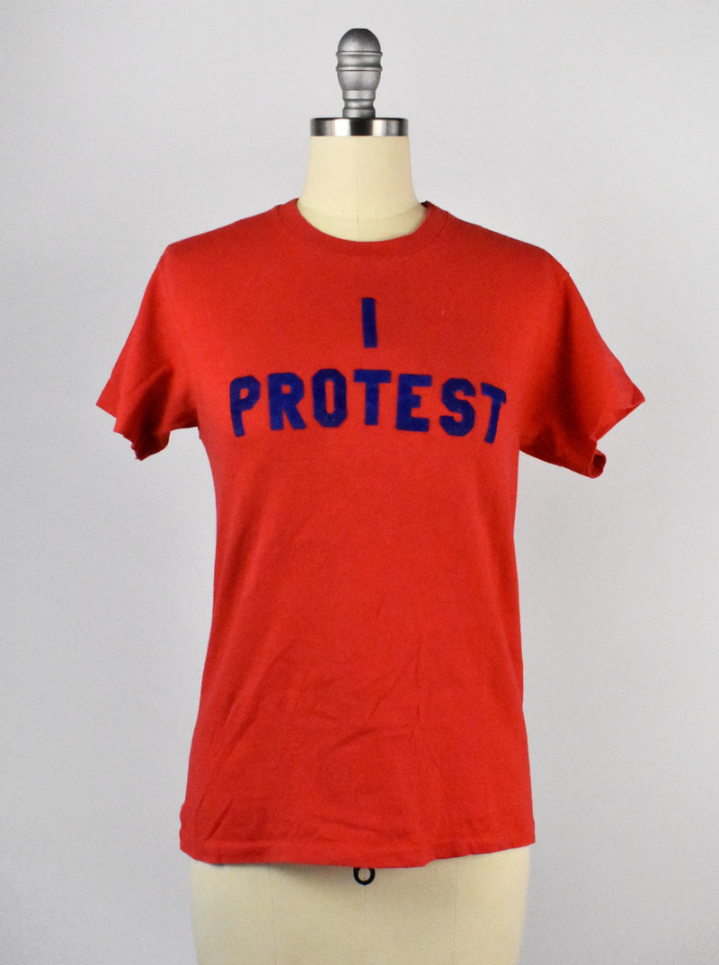 1970's I Protest T-Shirt, Made in the USA - Hand Gold Label