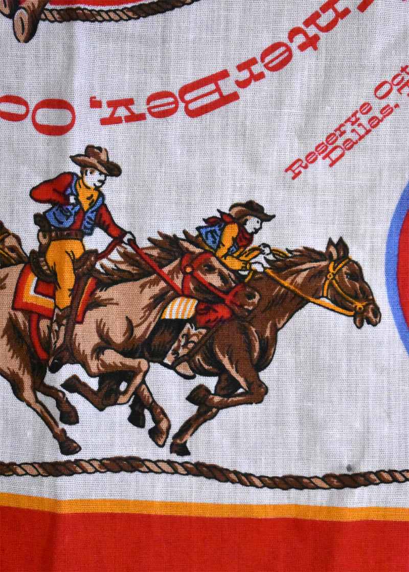 Vintage 1986 Texas Rodeo Handkerchief