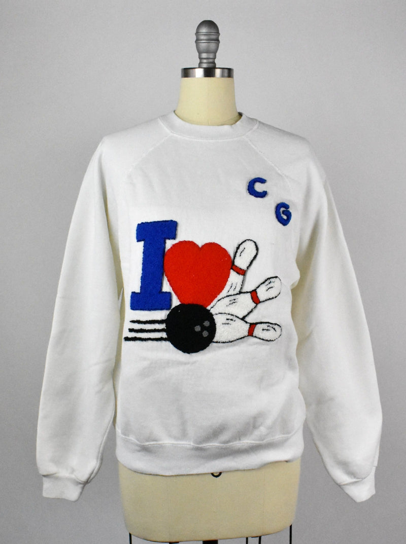 Chenille "I Love Bowling" Sweatshirt 