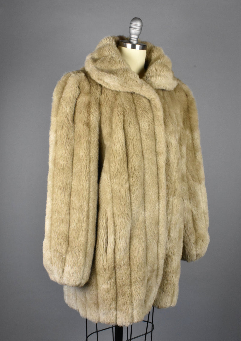 Vintage 1980's Jordache Faux Fur Coat 