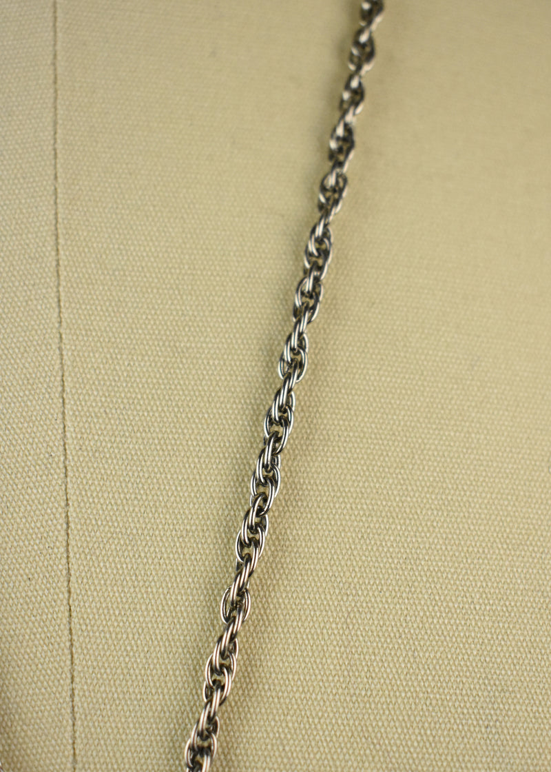 Old Yemeni Bedouin Triangle Pendant On Silver Chain