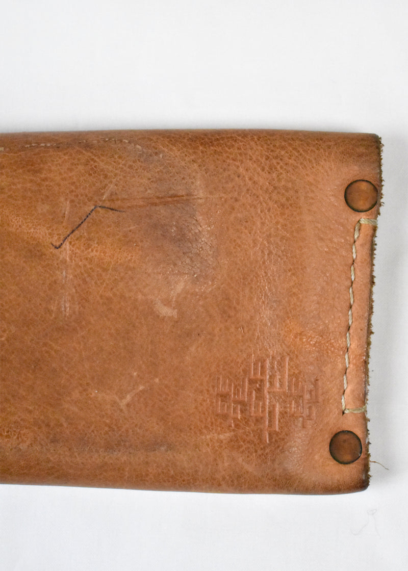 Thick Cowhide Wallet w/Brass Knob and Copper Rivets