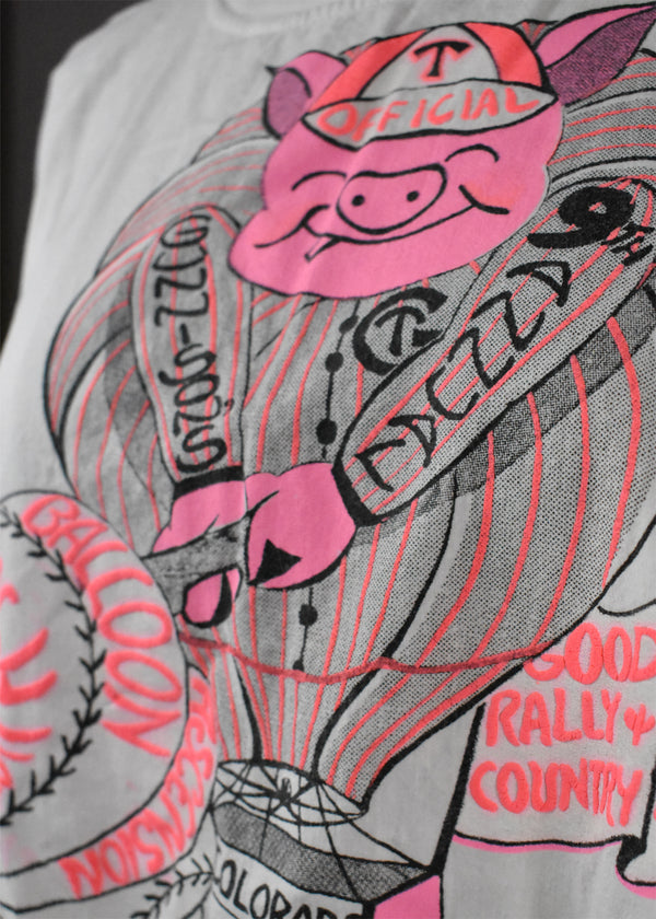 Vintage Gunnison, Colorado Hot Air Balloon Festival Long Sleeve Shirt - Pig Mascot