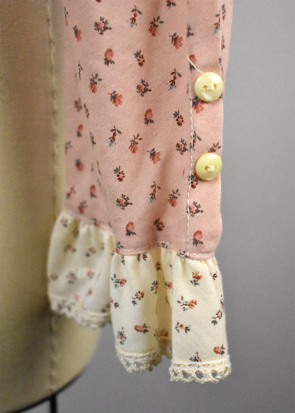 Cottage Core Western Blouse with Floral Print and Ruffles