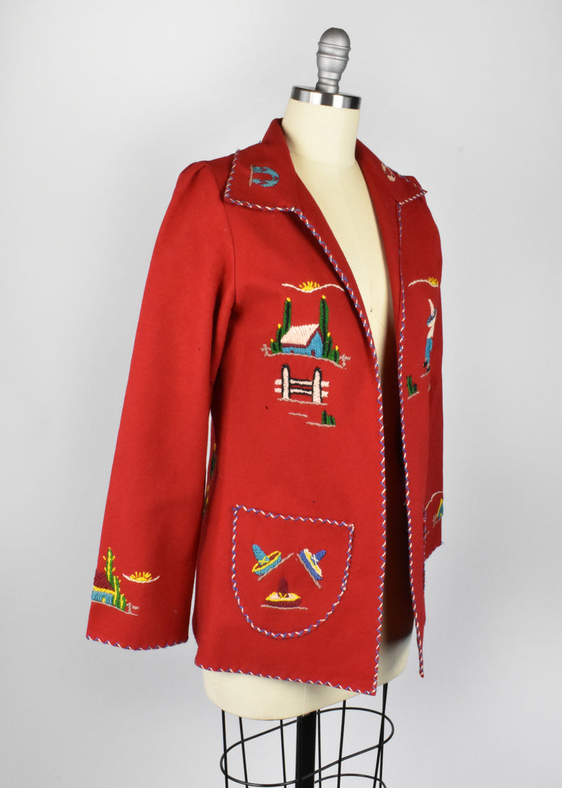 Vintage Mexican Souvenir Embroidered Jacket