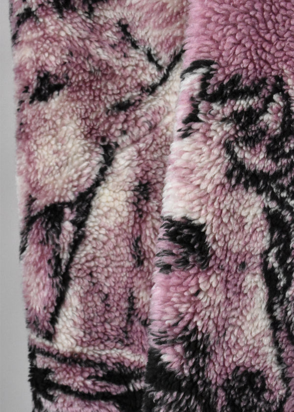 1990's Pink Full Zip Horse Print Fleece