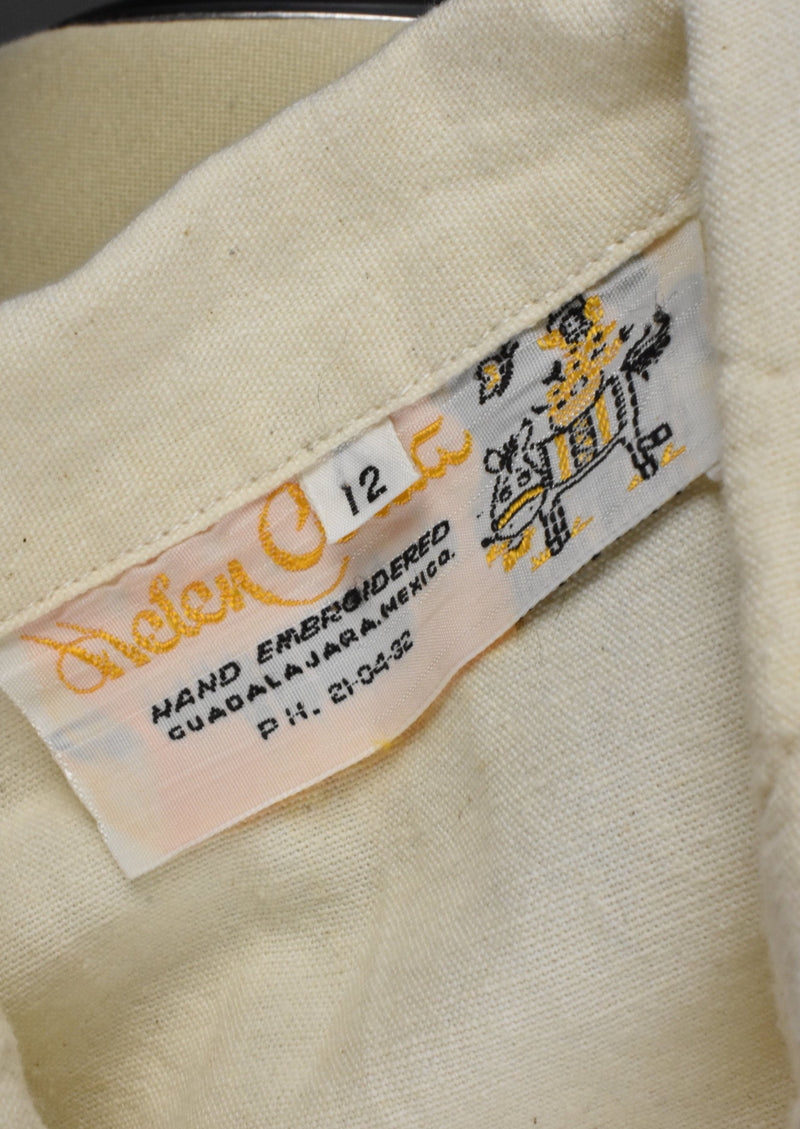 Vintage 1960's Hand Embroidered Mexican Blouse by Helen Cerda