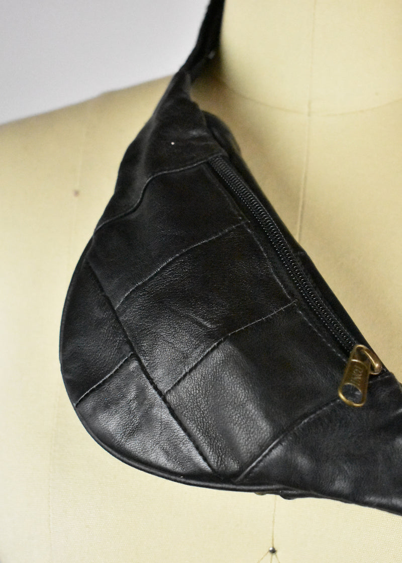 Black Leather Fannypack by TONI