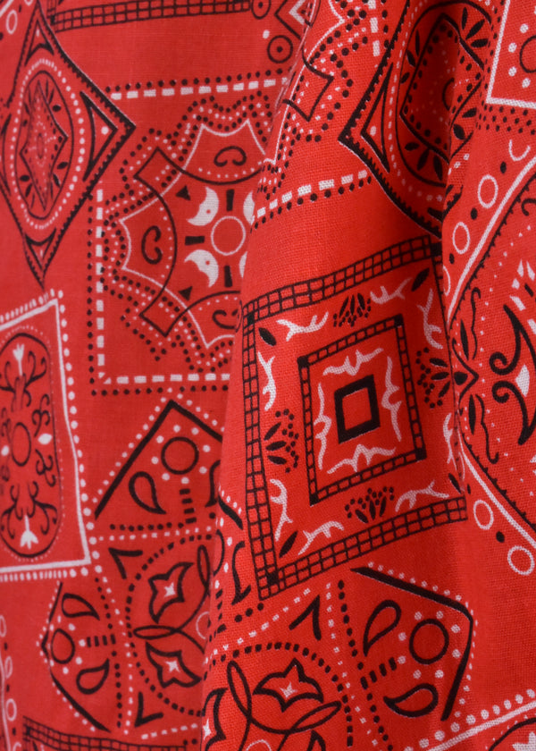 Red Handkerchief Print Blouse