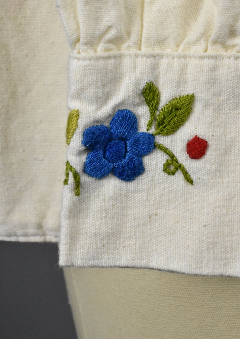 Vintage 1960's Hand Embroidered Mexican Blouse by Helen Cerda
