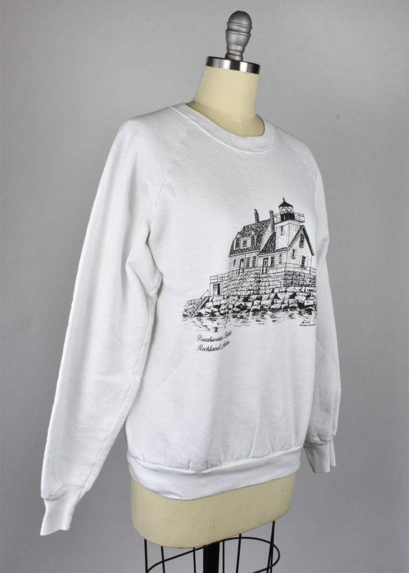 1989 Breakwater Light, Rockland Maine Lighthouse Sweatshirt