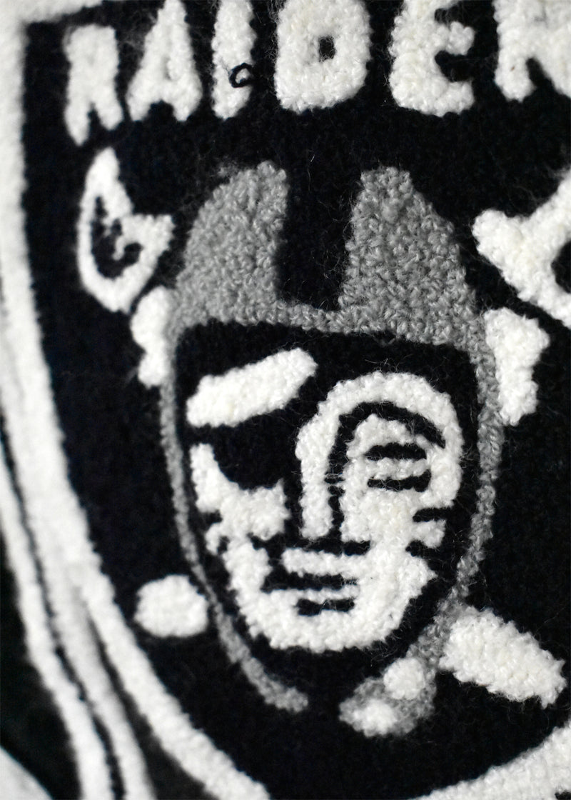 Raiders Football Varsity Letterman Jacket with Suede Sleeves by G-III and Carl Banks
