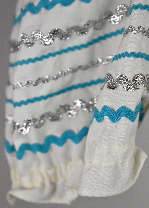 White, Turquoise and Silver Fiesta Dress