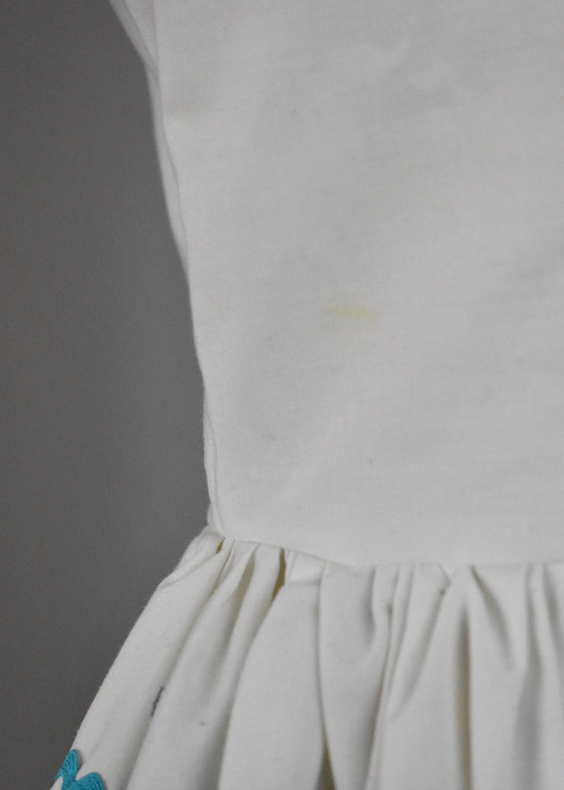 White, Turquoise and Silver Fiesta Dress