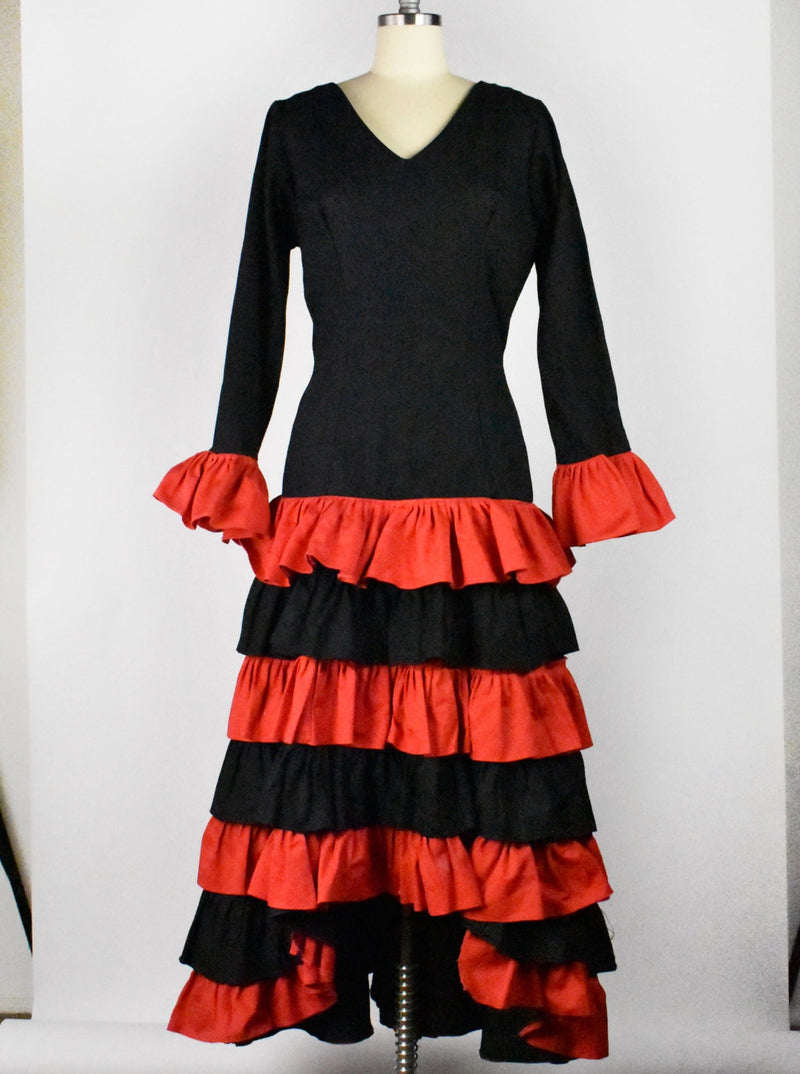 Black and Red Flamenco Dress