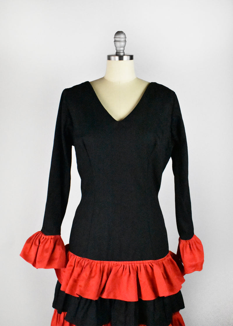 Black and Red Flamenco Dress