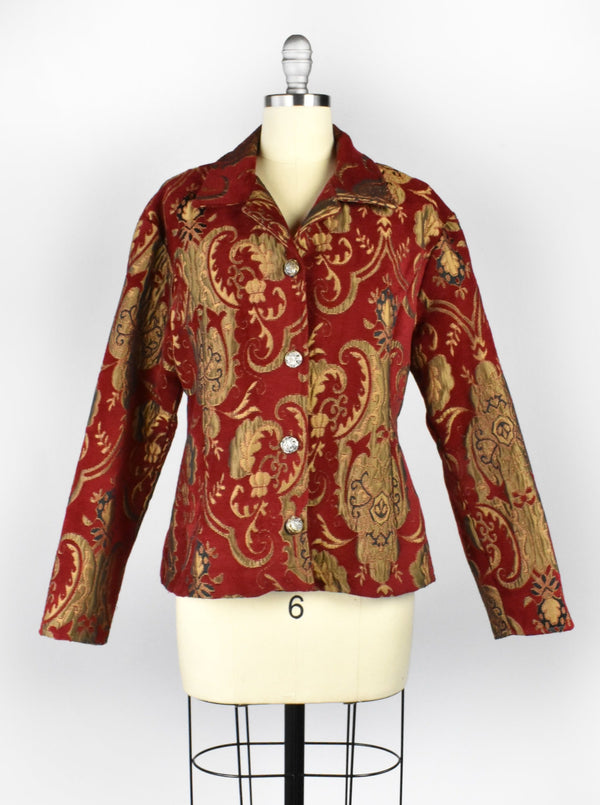 Vintage Red & Gold Baroque Tapestry Jacket