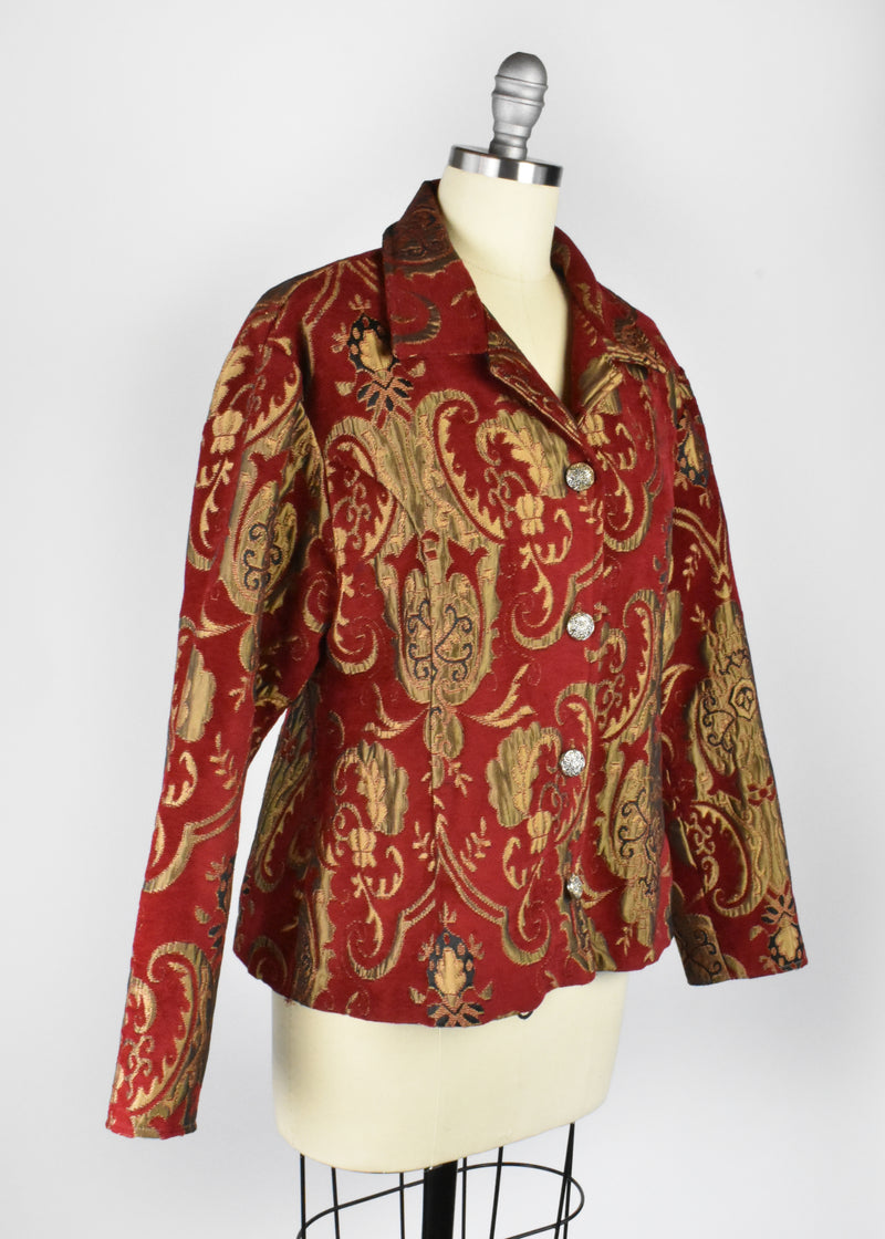 Vintage Red & Gold Baroque Tapestry Jacket