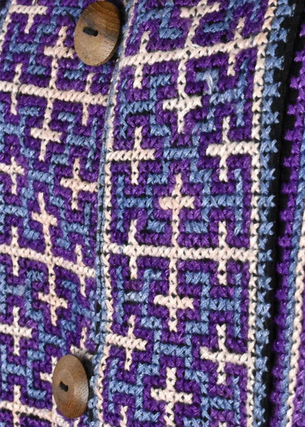 Purple & Black Reversible Cross Stitch Thai Jacket