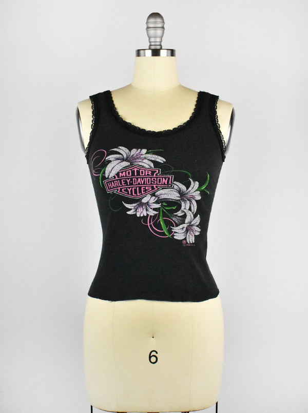 Vintage 1980's Harley Davidson Hibiscus Tank Top from Sturgis