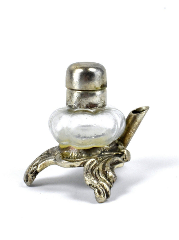Antique 1800's Sterling Silver and Glass Inwell