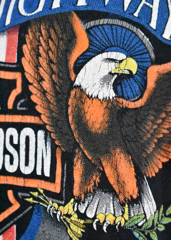 Vintage 1990 Harley Davidson Freedom Highway Sweatshirt with Bald Eagles