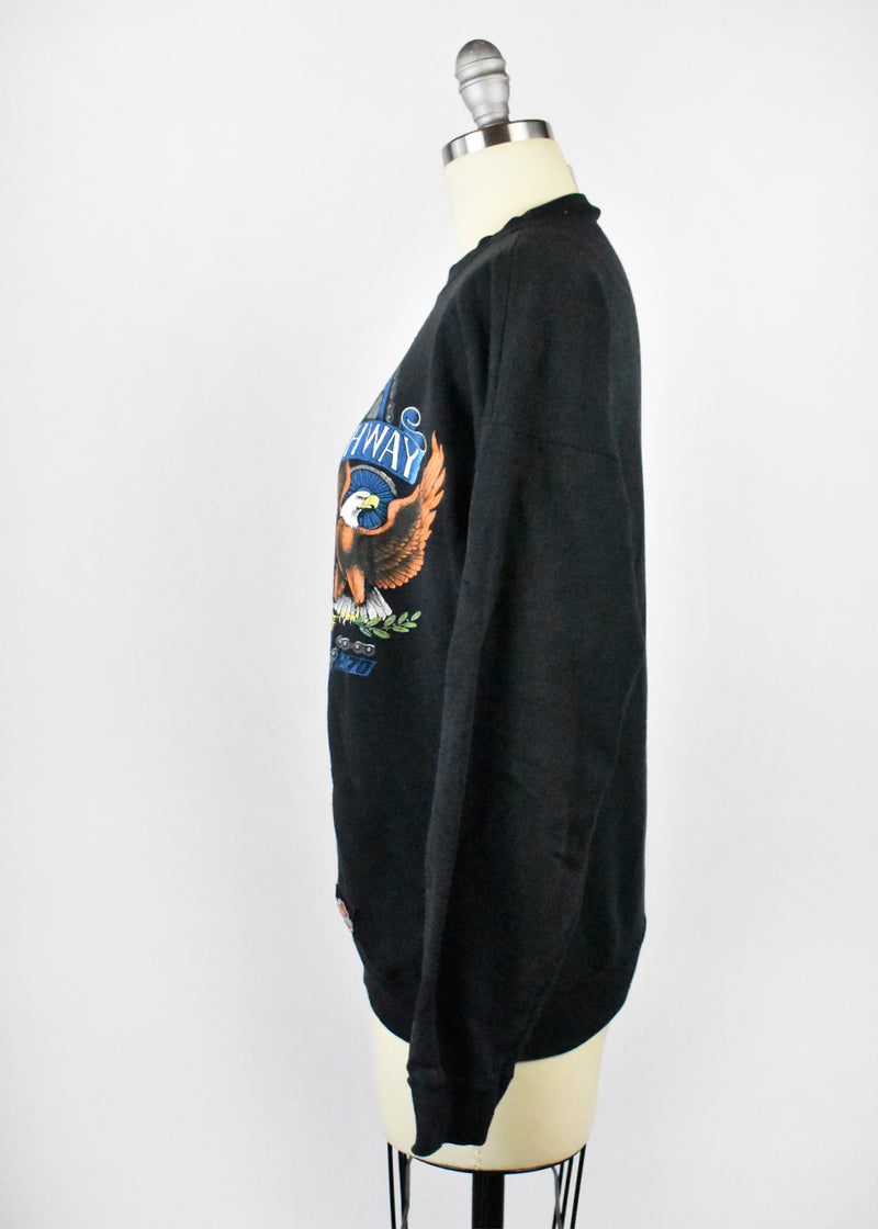 1990 Harley Davidson Freedom Highway Sweatshirt with Bald Eagles