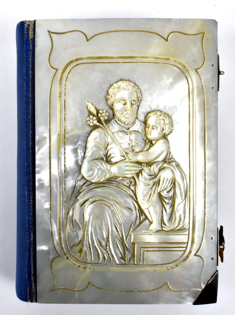 Antique 1877 St. Joseph's Catholic Manual Made of Mother of Pearl and Sterling Silver