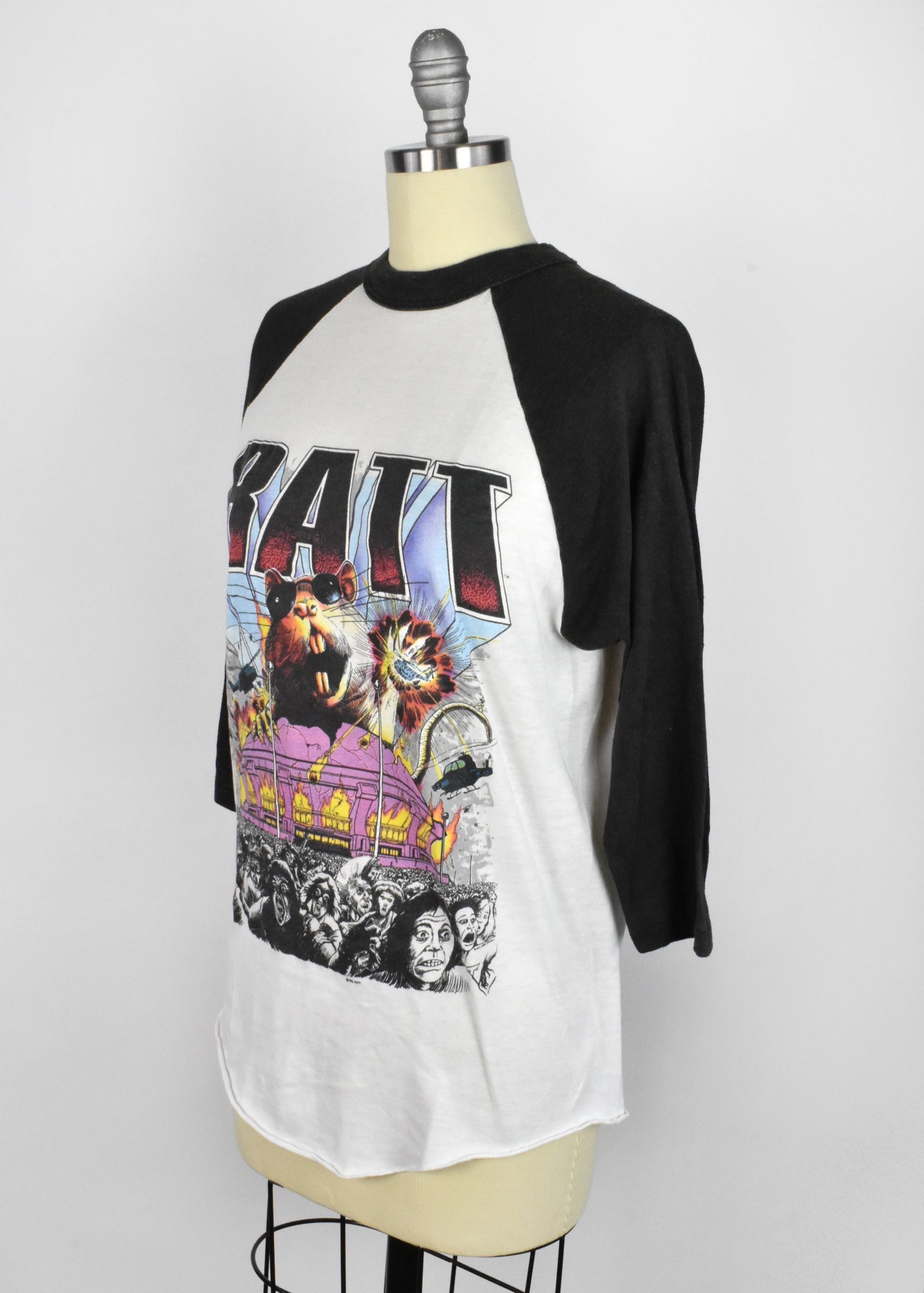 RATT 90s ラグランベースボールシャツ medium Vintage Ratt 1985-86 Ratt Patrol Tour Raglan Sleeve T-Shirt