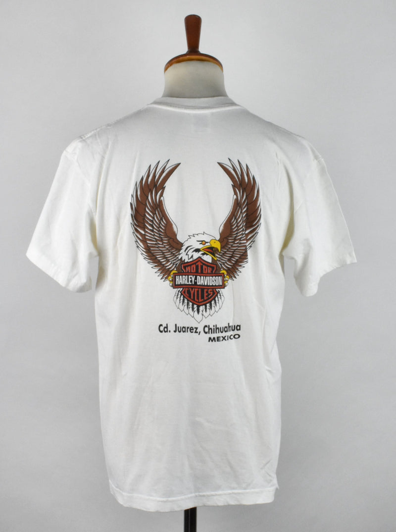 Vintage White Harley Davidson T-Shirt with Eagle
