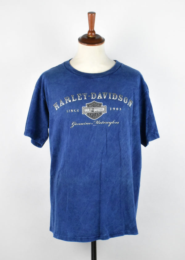 Blue Harley Davidson T-Shirt from Durango, Colorado - Made in the USA