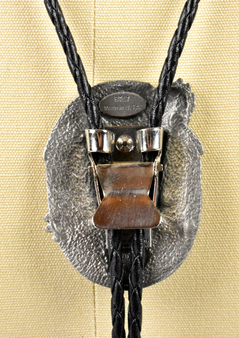 1995 Soaring Eagle and Buffalo Nickel Bolo Tie by Siskiyou Buckle Company, Made in the USA