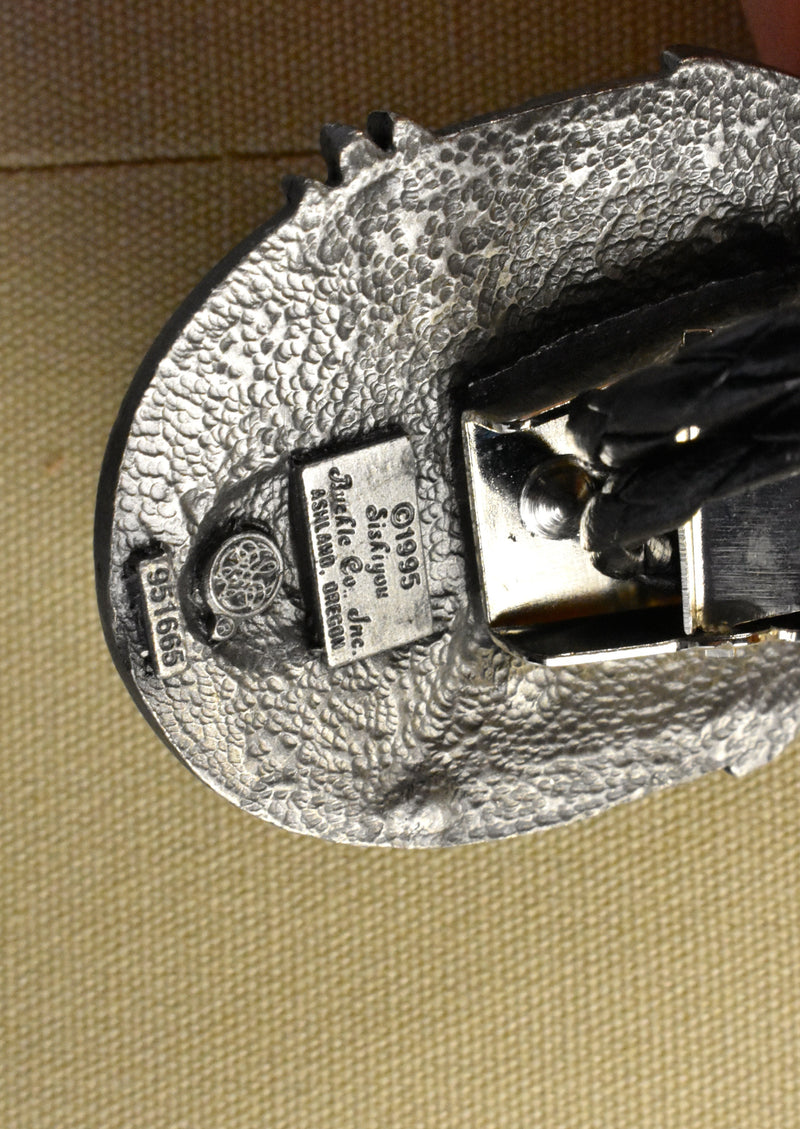 1995 Soaring Eagle and Buffalo Nickel Bolo Tie by Siskiyou Buckle Company, Made in the USA