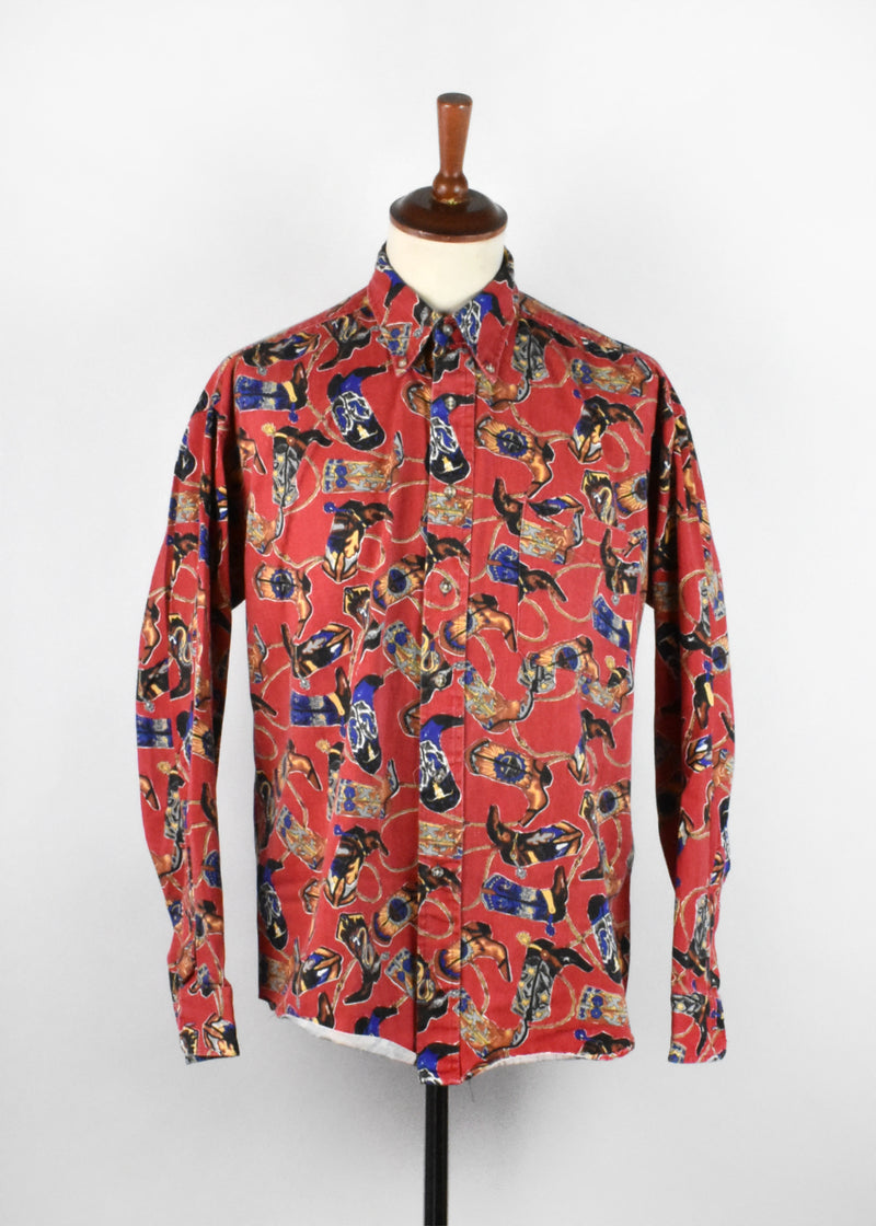 Cowboy Boot All Around Print Shirt by Mareh, Made in the USA