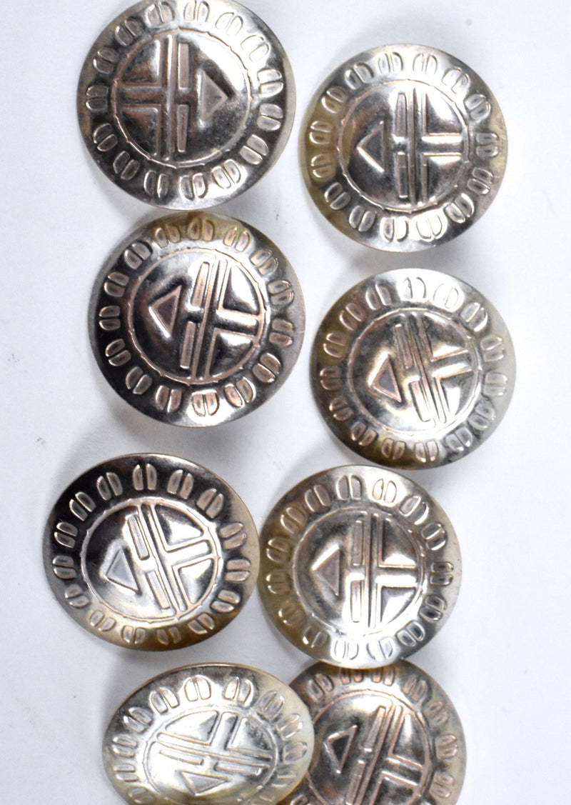 10 Sterling Silver Sun Kachina Buttons