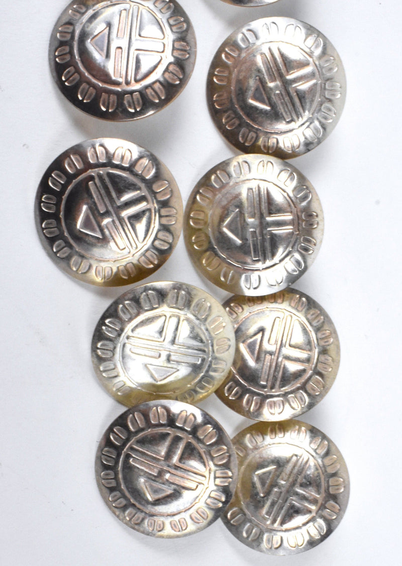 10 Sterling Silver Sun Kachina Buttons