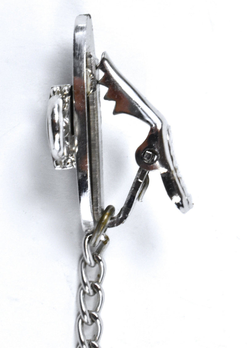 Two Vintage MASTER LOCK Tie Bar Clips with Original Chain